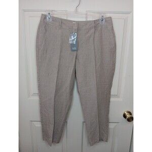 NWT $178 Retail Eileen Fisher Natural Cropped Pant 100% Organic Linen Size 10